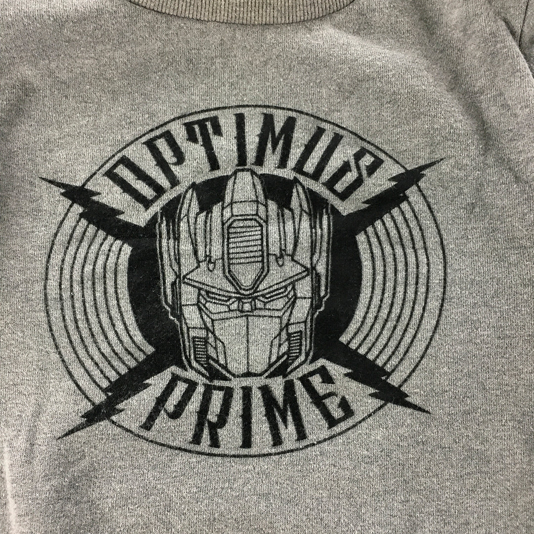 Transformers Kids Boys Sweater Size 8 Grey Crew Neck Pullover Jumper