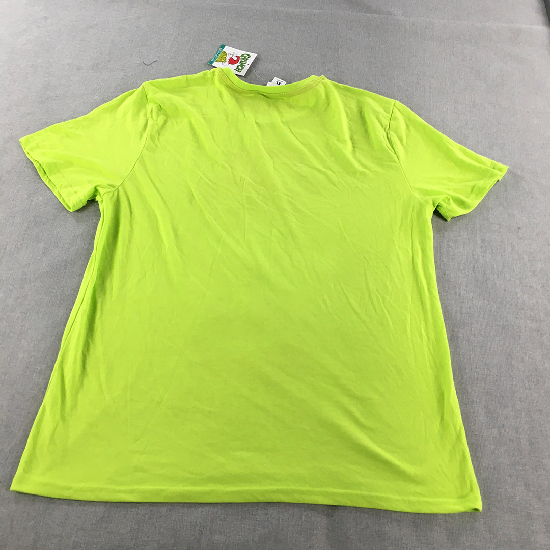 The Grinch Dr Seuss Merry Christmas Short Sleeve T-Shirt Mens Size XL Green