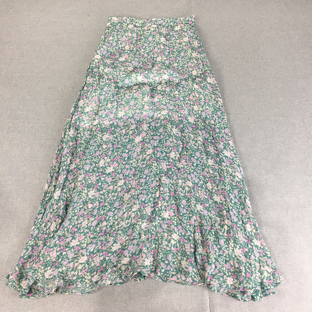 Forever New Womens Maxi Skirt Size 6 Green Floral