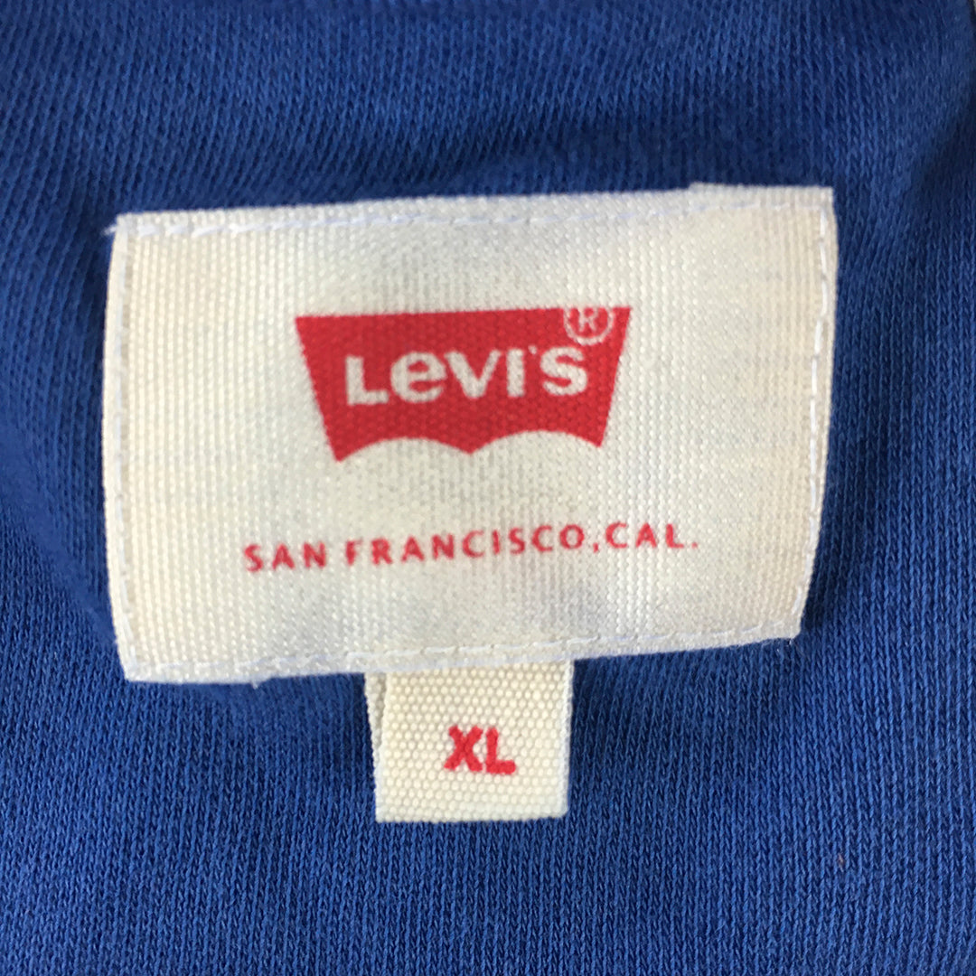 Levi's Mens Shirt Size XL Blue White Long Sleeve Pullover Crew Neck