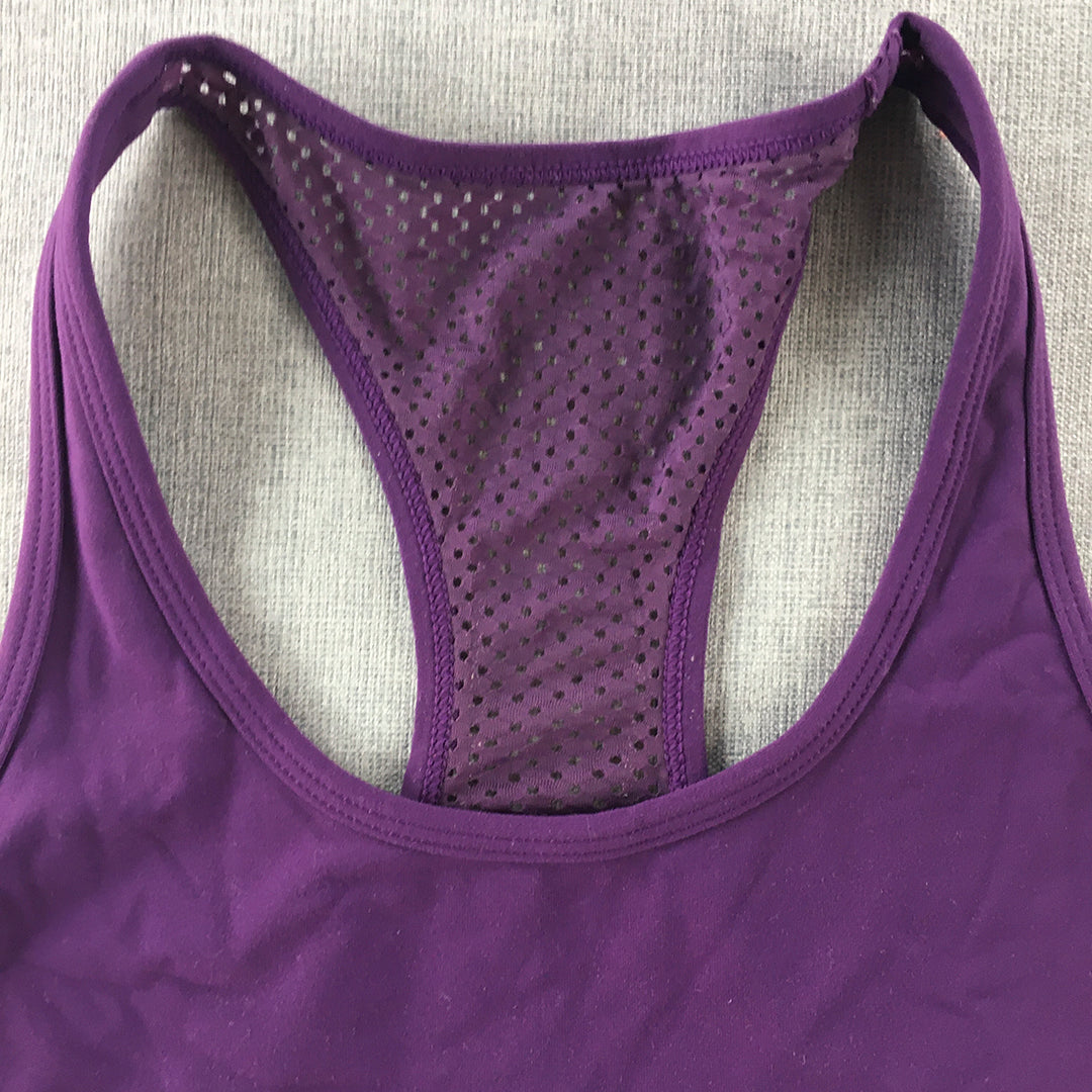 Lorna Jane Womens Sports Bra Size XS Purple Sleeveless Cropped Top