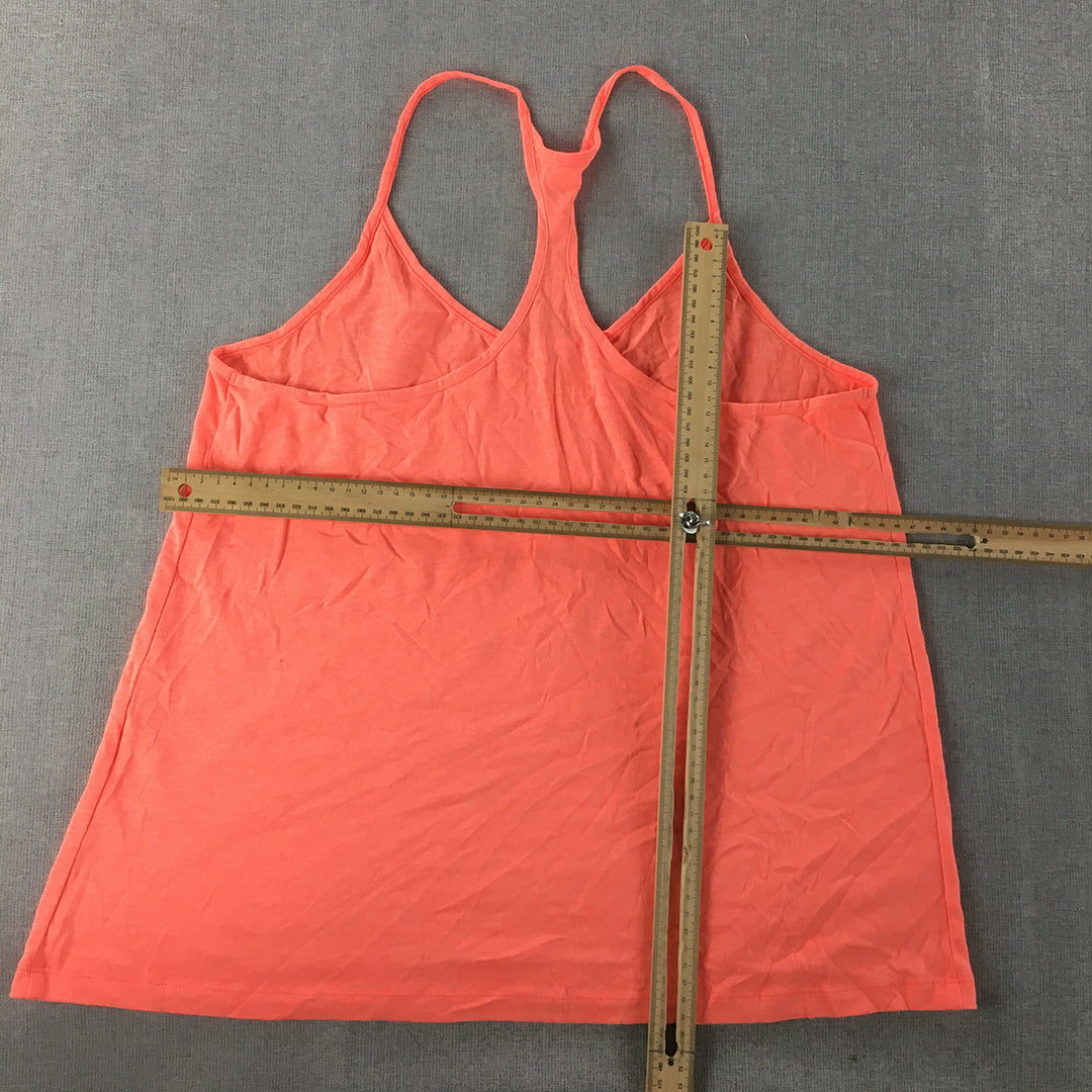 Under Armour Womens Top Size L Coral Pink Logo Sleeveless Singlet Shirt