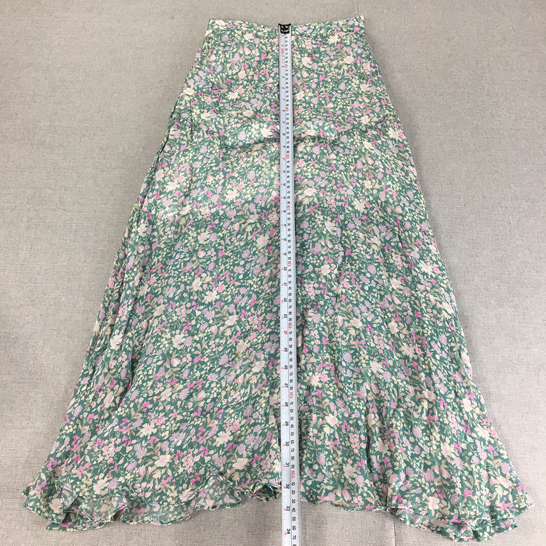 Forever New Womens Maxi Skirt Size 6 Green Floral