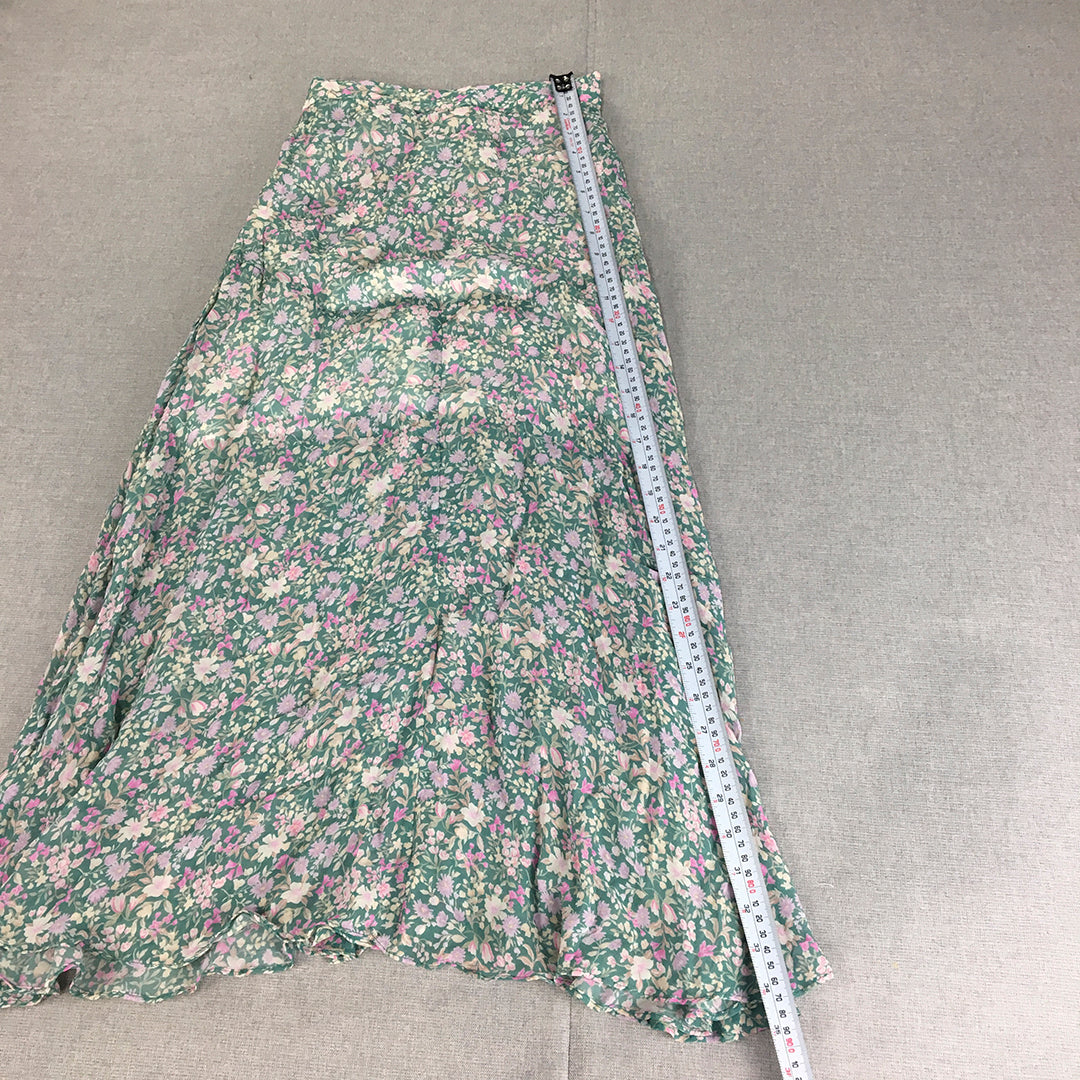 Forever New Womens Maxi Skirt Size 6 Green Floral