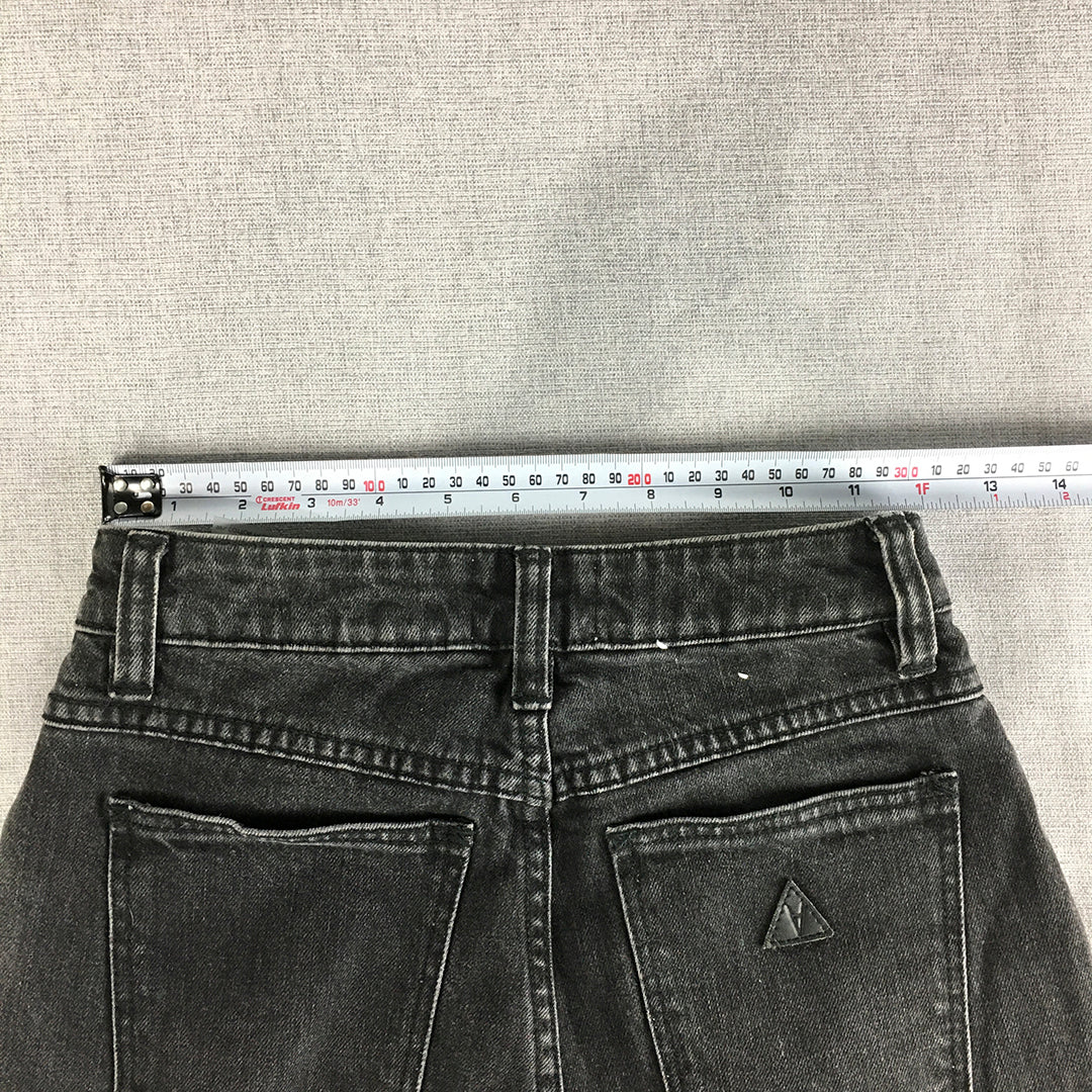 Abrand Womens Jeans Size 25 / 7 Black High Rise Slim Straight Leg Dark Wash