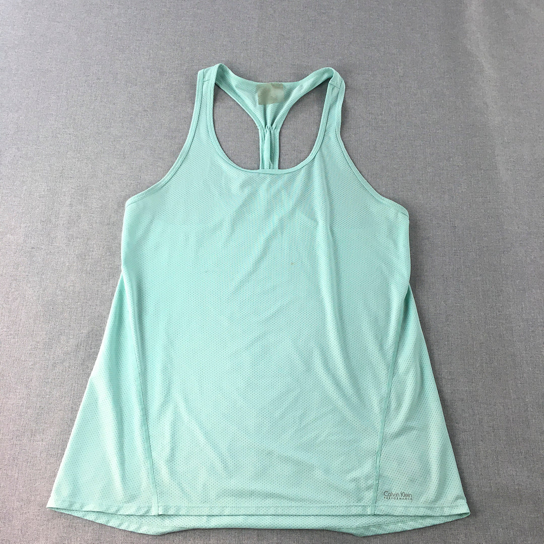 Calvin Klein Performance Womens Tank Top Size S Light Blue Sleeveless Shirt