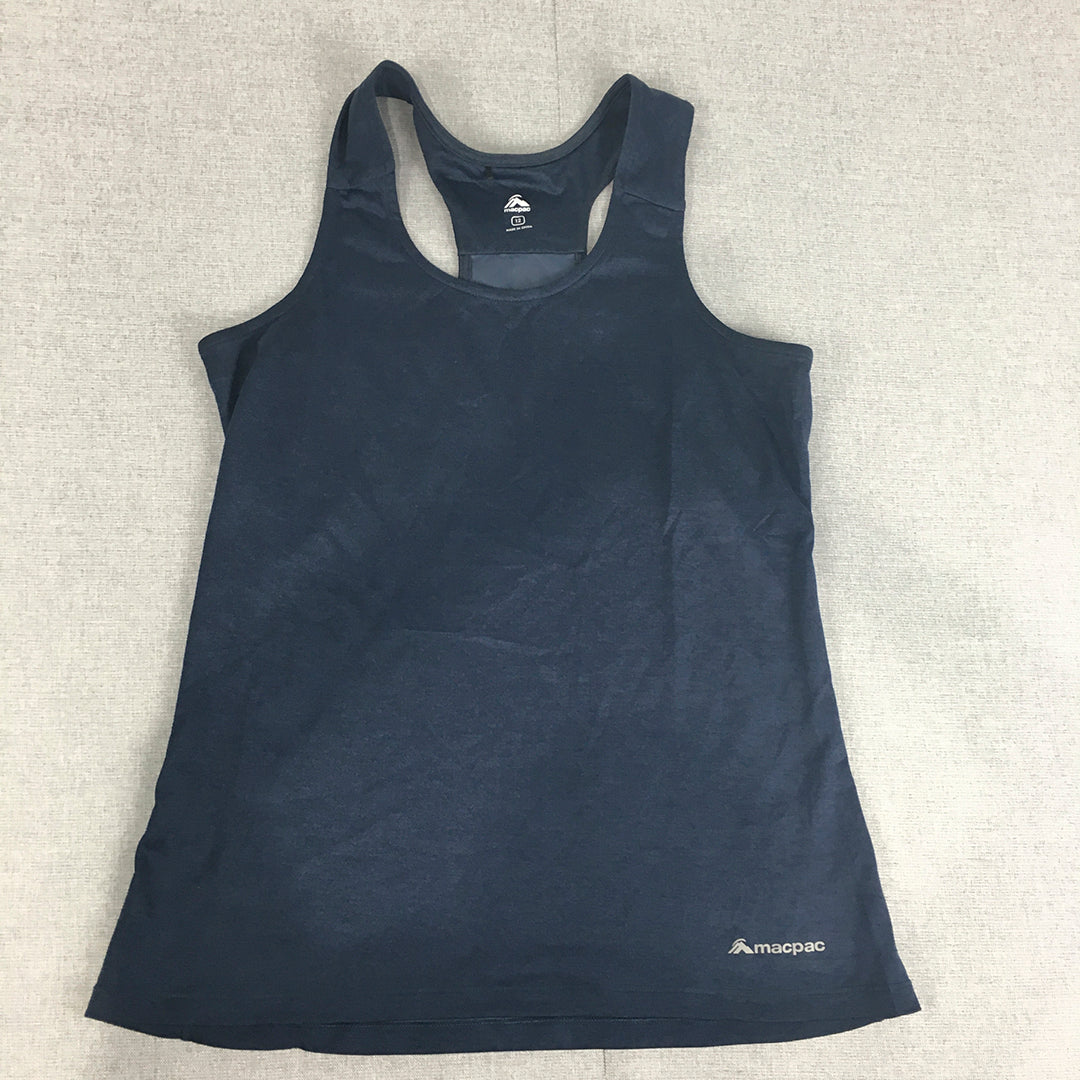 Macpac Womens Tank Top Size 12 Blue Sleeveless Shirt