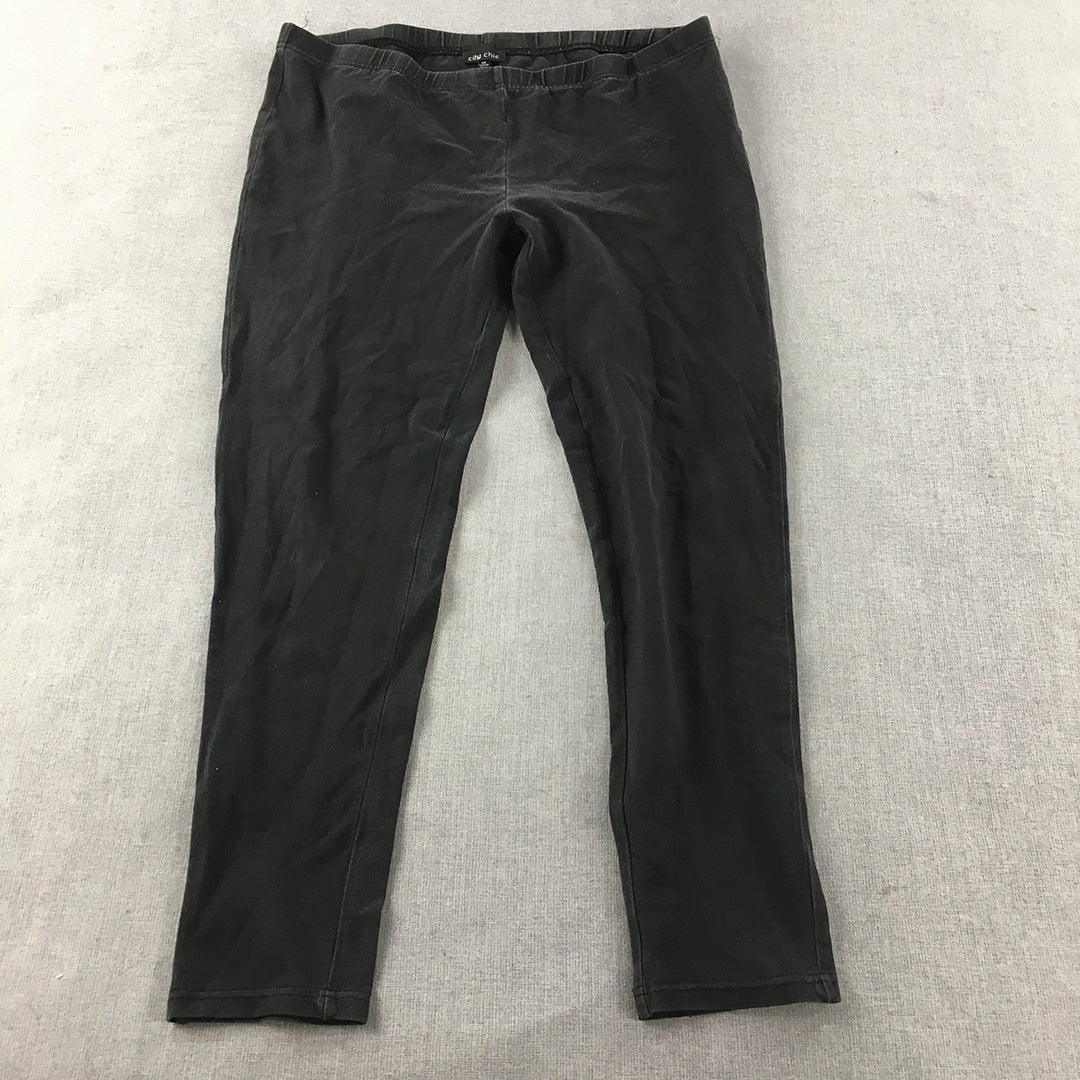 City Chic Womens Legging Skinny Jeans Size XS Black Stretch Denim