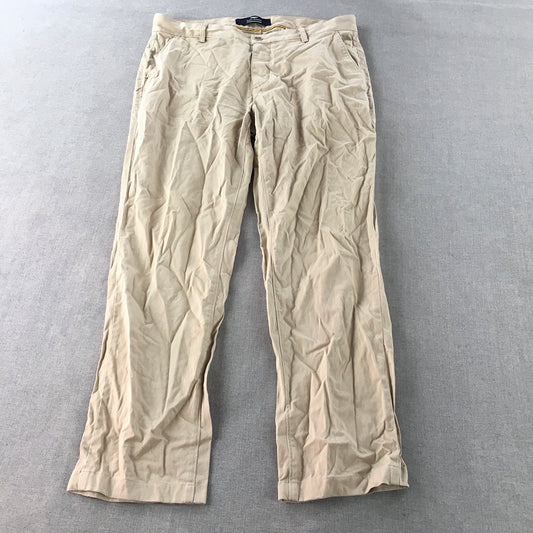 Park Avenue Mens Chino Pants Size 34 Light Brown Pockets Trousers