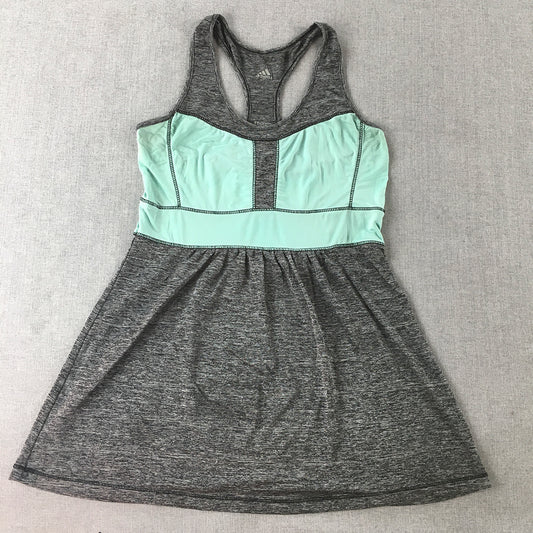 Adidas Womens Tank Top Size S Grey Blue Sleeveless Singlet Shirt