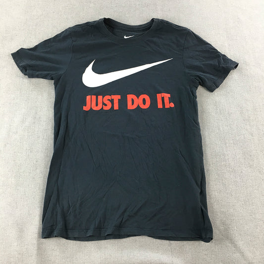 Nike Womens T-Shirt Size S Blue Big Swoosh Logo Just Do It