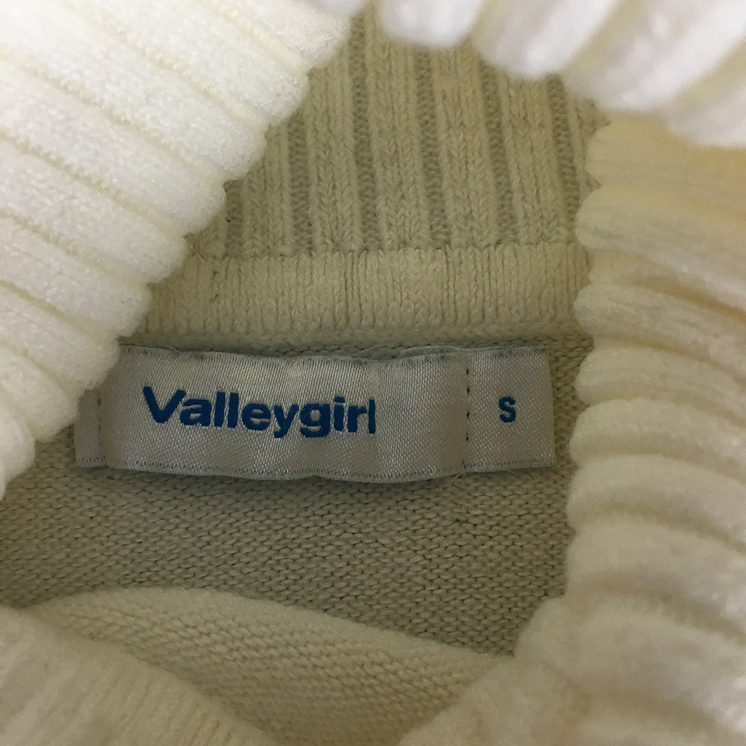 Valleygirl Womens Turtleneck Sweater Size S White Pullover Jumper Knit