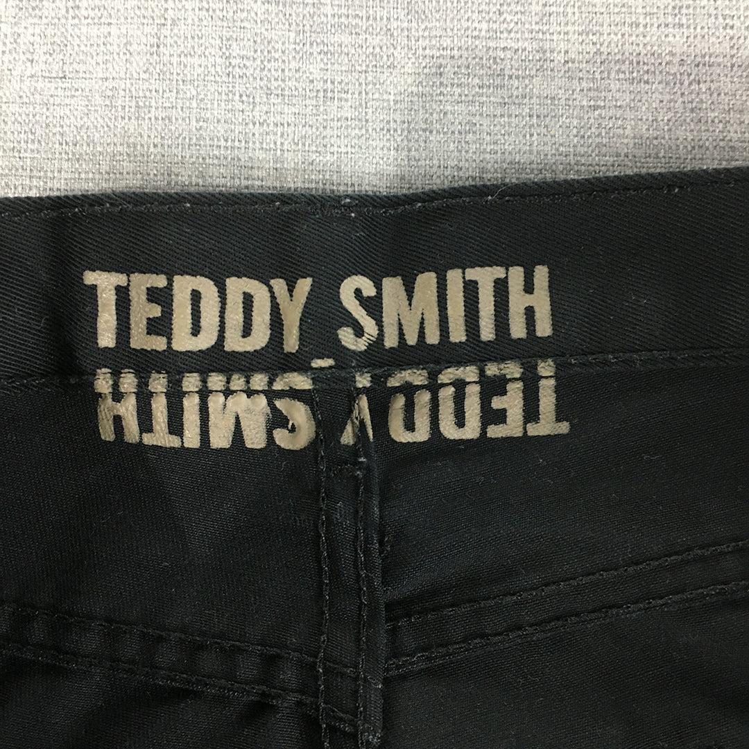 Teddy Smith Mens Jeans Size 34 x 32 Black Straight Leg Denim