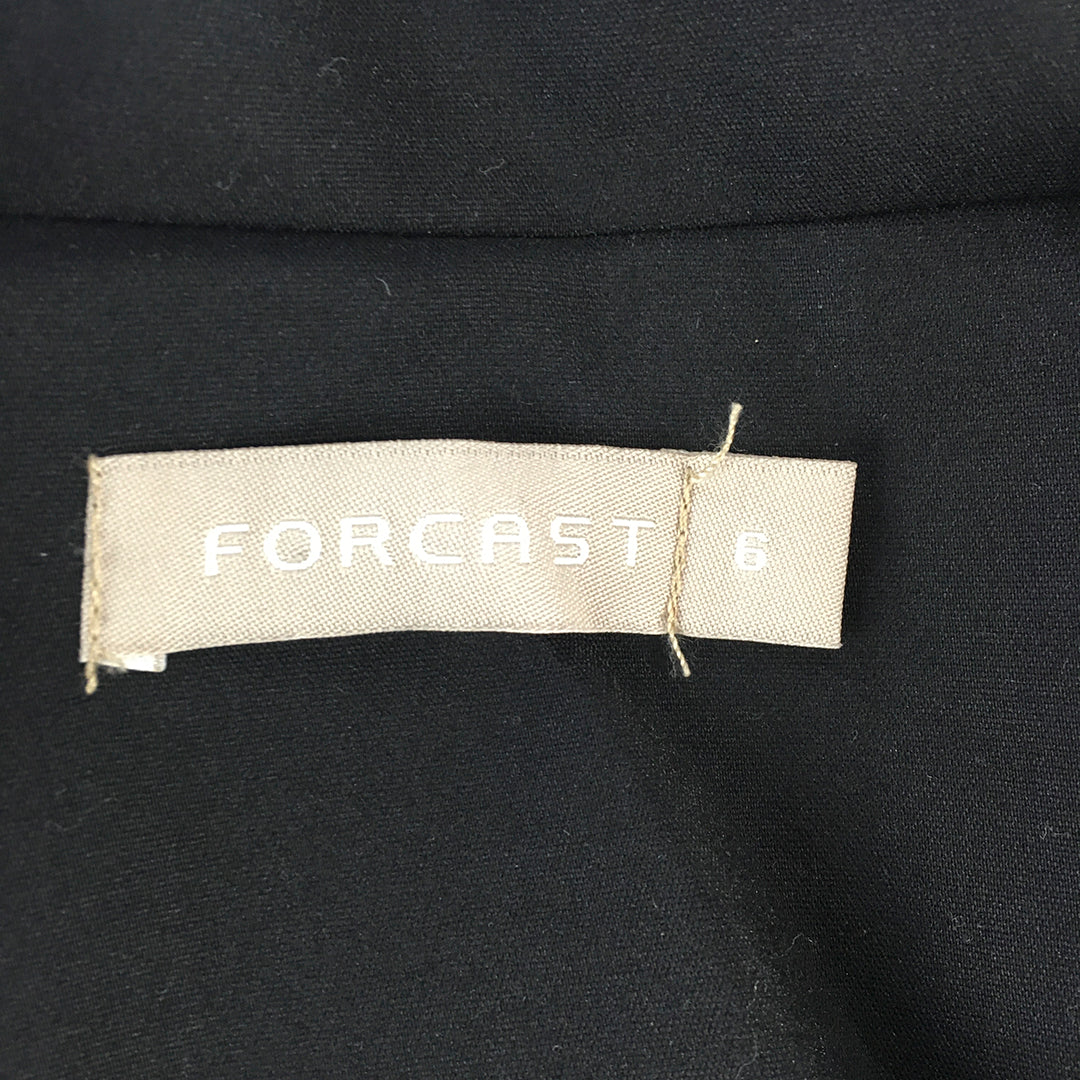 Forcast Womens Jacket Size 6 Black Collared Button Blazer Coat