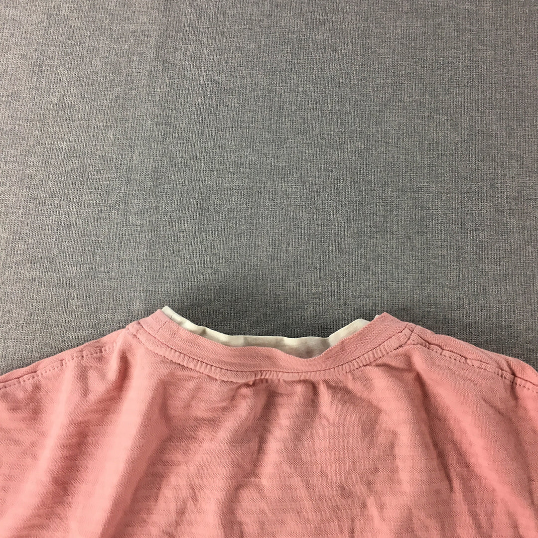 Zara Man Shirt Size XL Slim Fit Pink Long Sleeve Pullover Crew Neck