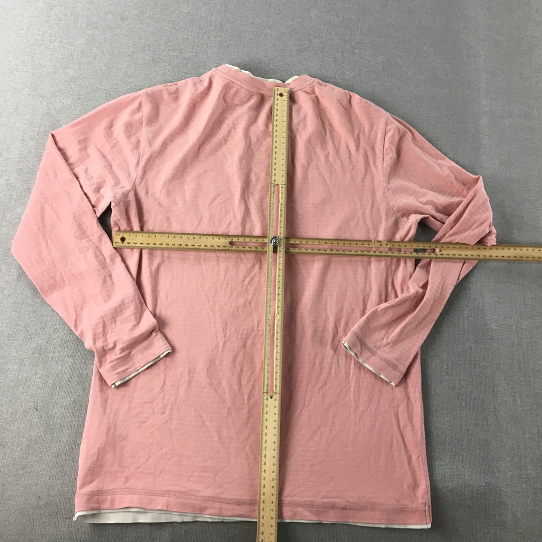 Zara Man Shirt Size XL Slim Fit Pink Long Sleeve Pullover Crew Neck