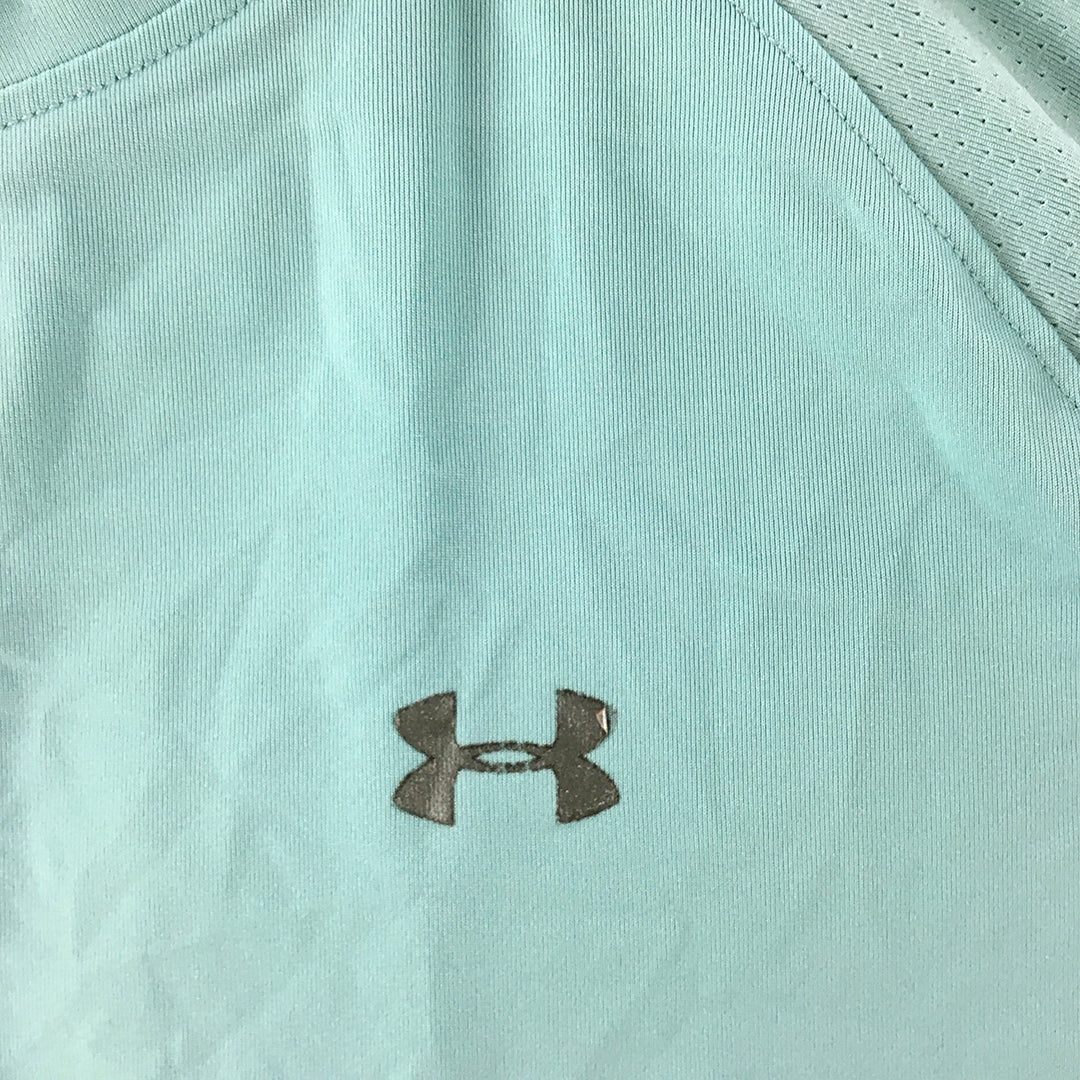 Under Armour Womens T-Shirt Size L Blue Logo Short Sleeve Crew Neck Top