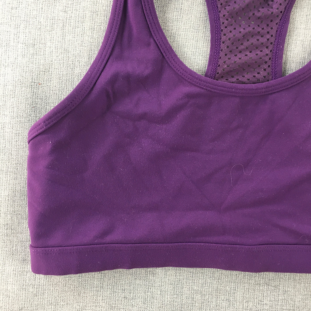 Lorna Jane Womens Sports Bra Size XS Purple Sleeveless Cropped Top