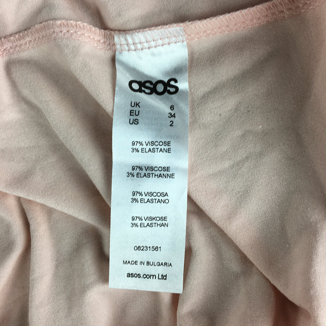 NEW Asos Maternity Womens Pencil Skirt Size 6 Pink Stretch Fabric