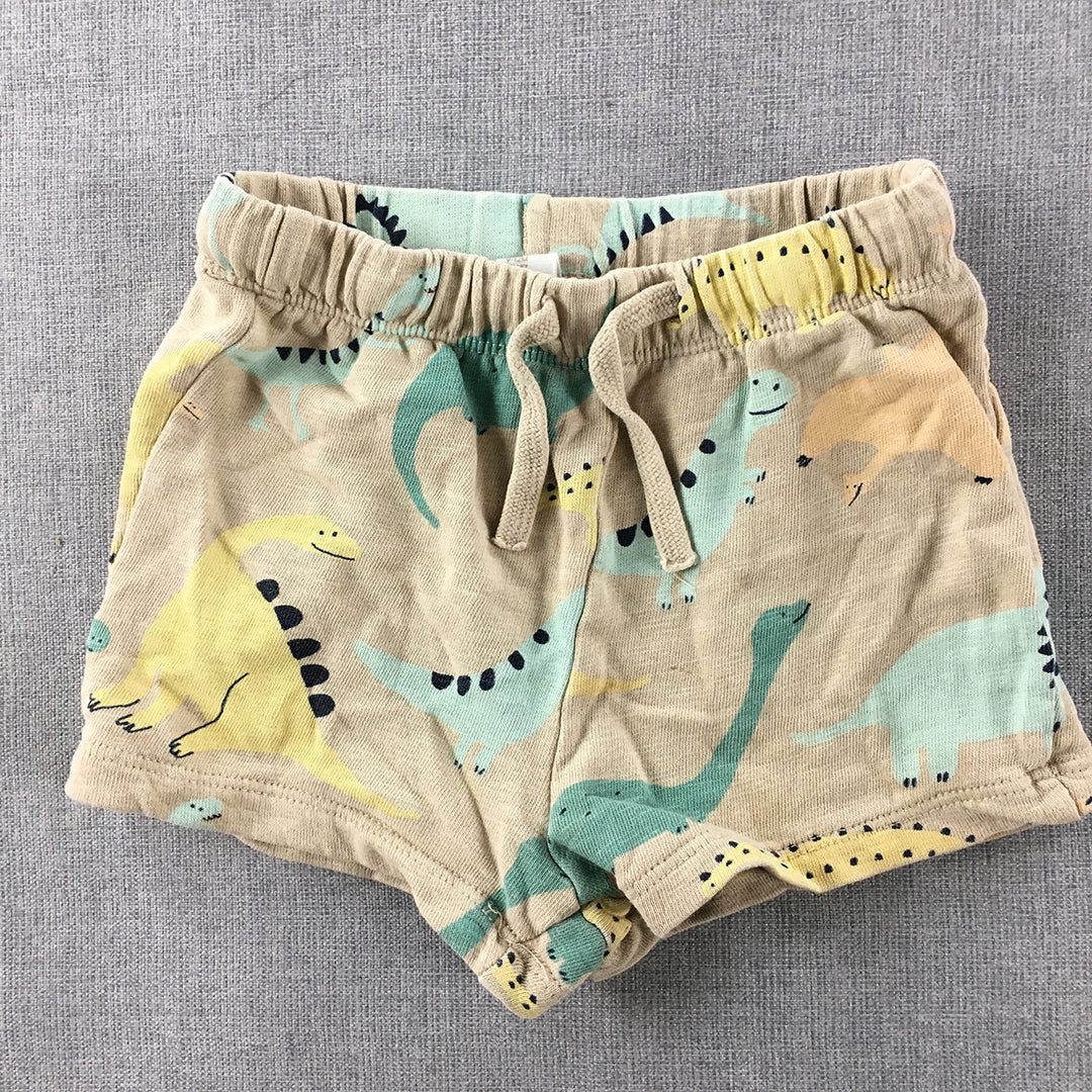 H&M Baby Shorts Size 1 (9 - 12 Months) Brown Dinosaur Elastic Waist