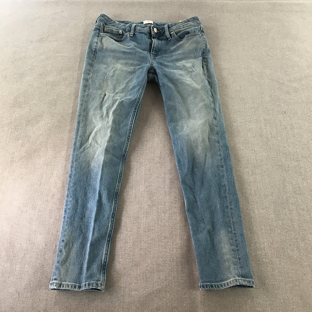 Calvin Klein Womens Jeans Size 28 x 26 Blue Light Wash Skinny Stretch Denim