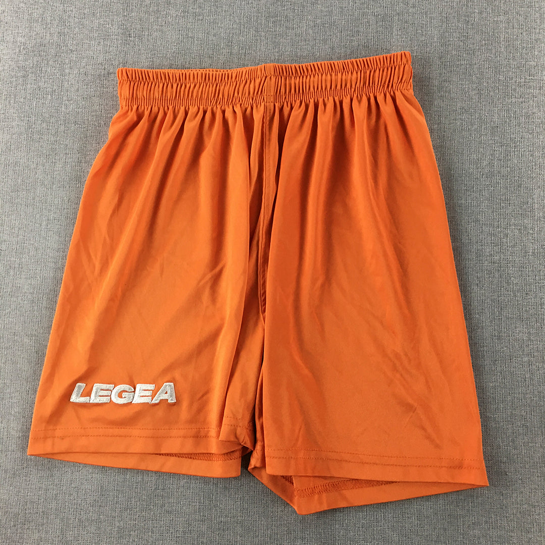 Legea Mens Shorts Size XXS Orange Football Soccer Running Gym Elastic Waist