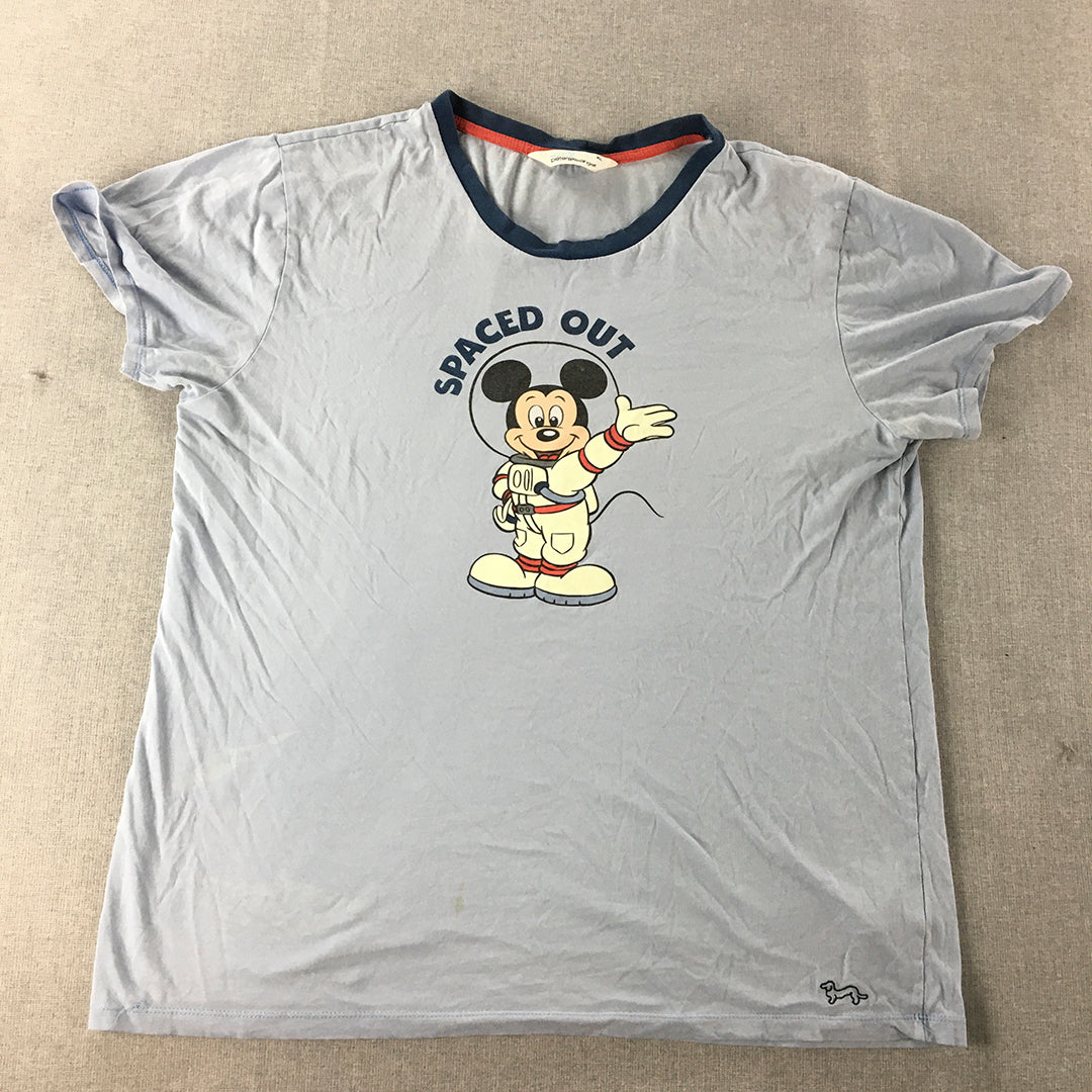 Peter Alexander x Disney Mens Sleep Shirt Size XL Blue Mickey Mouse Pajama