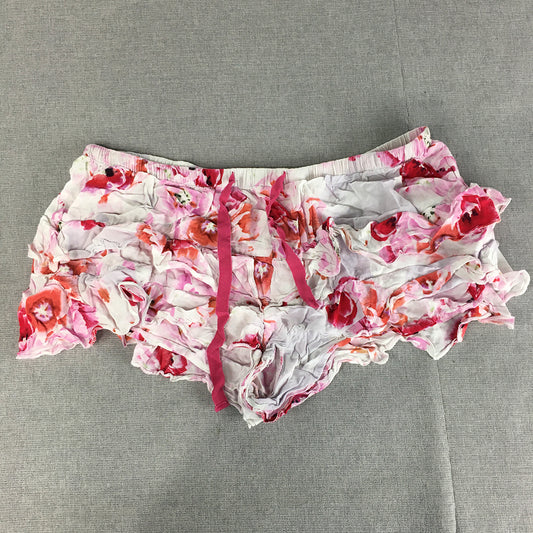 Peter Alexander Womens Sleep Shorts Size M White Pink Floral Pajama