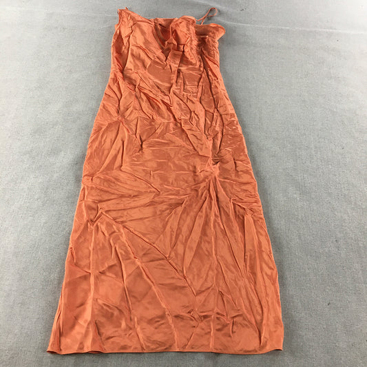 Seed Heritage Womens Evening Gown Size 8 Orange Spaghetti Strap