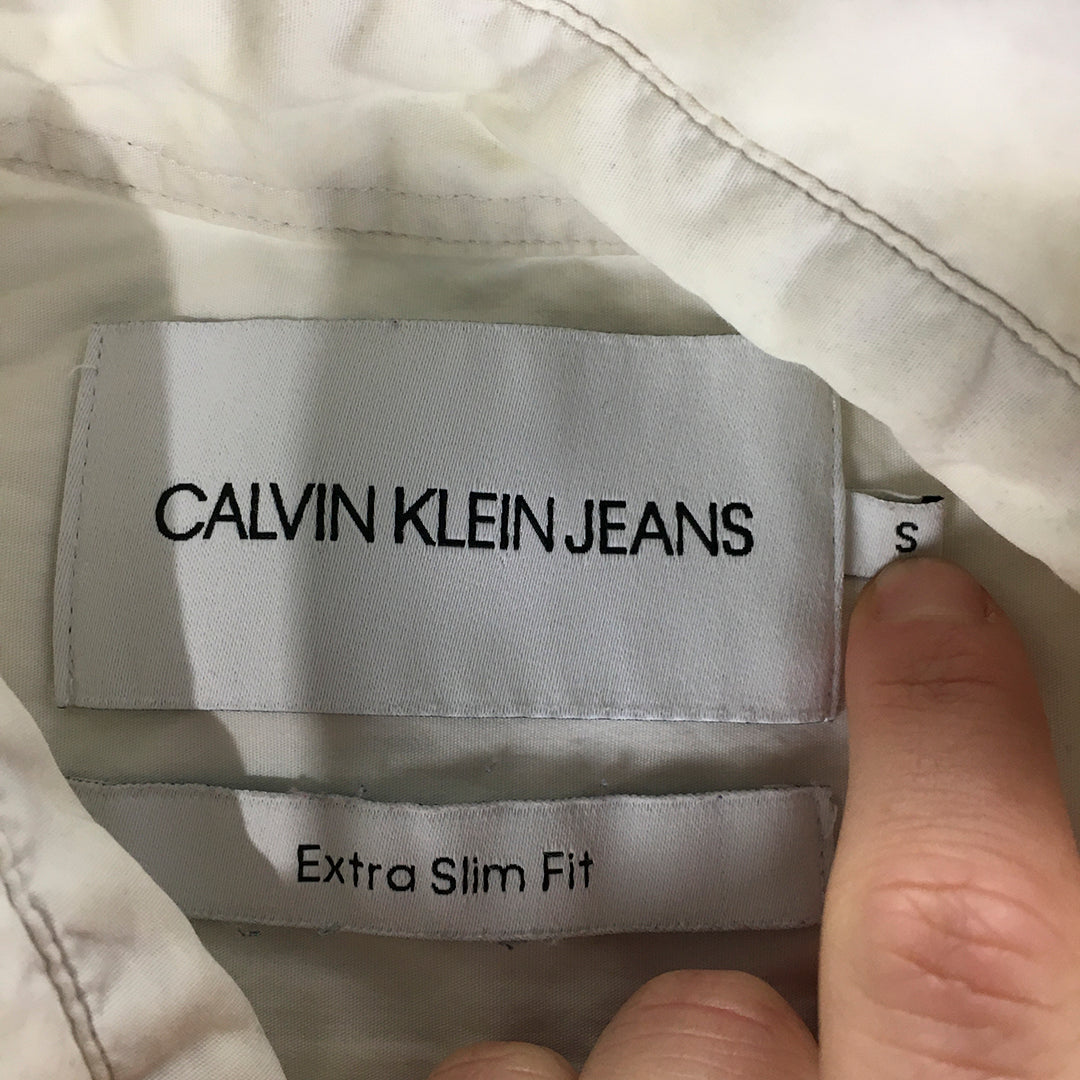 Calvin Klein Jeans Mens Shirt Size S Extra Slim Fit Button-Up White