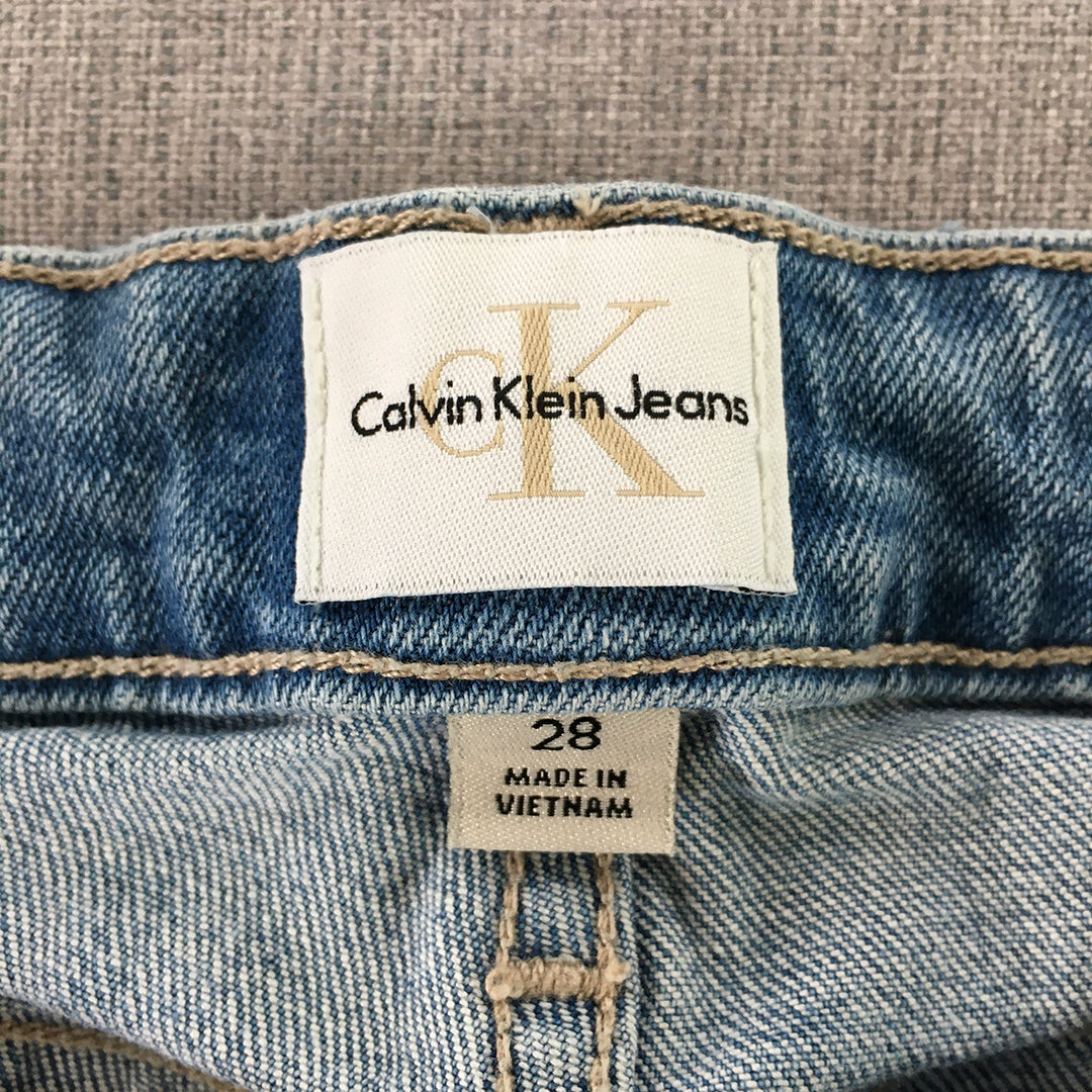 Calvin Klein Womens Jeans Size 28 x 26 Blue Light Wash Skinny Stretch Denim