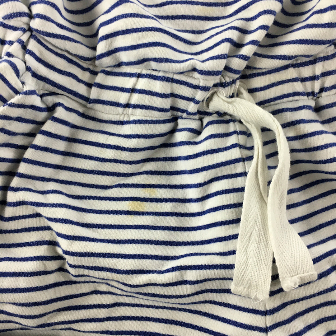 Seafolly Kids Girls Playsuit Size 12 White Blue Striped One-Piece Romper