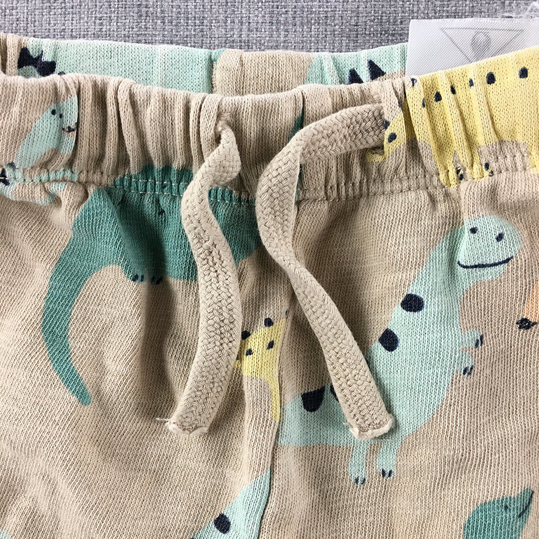 H&M Baby Shorts Size 1 (9 - 12 Months) Brown Dinosaur Elastic Waist