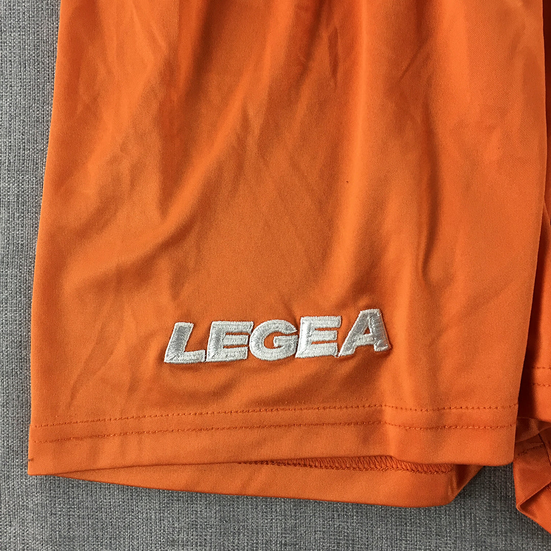 Legea Mens Shorts Size XXS Orange Football Soccer Running Gym Elastic Waist