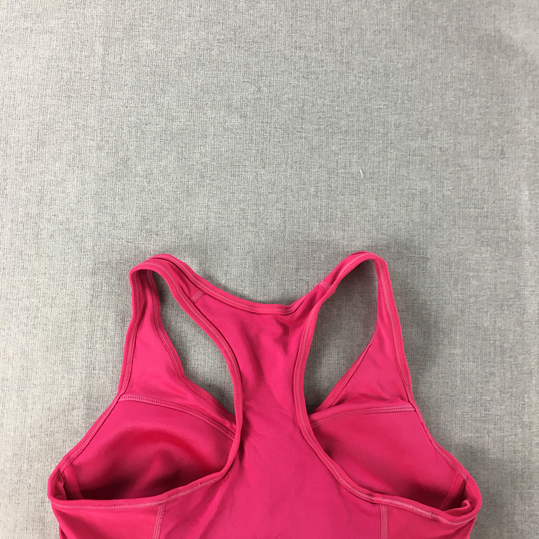 Nike Womens Tank Top Size M Hot Pink Logo Sleeveless Singlet Shirt Dri-Fit