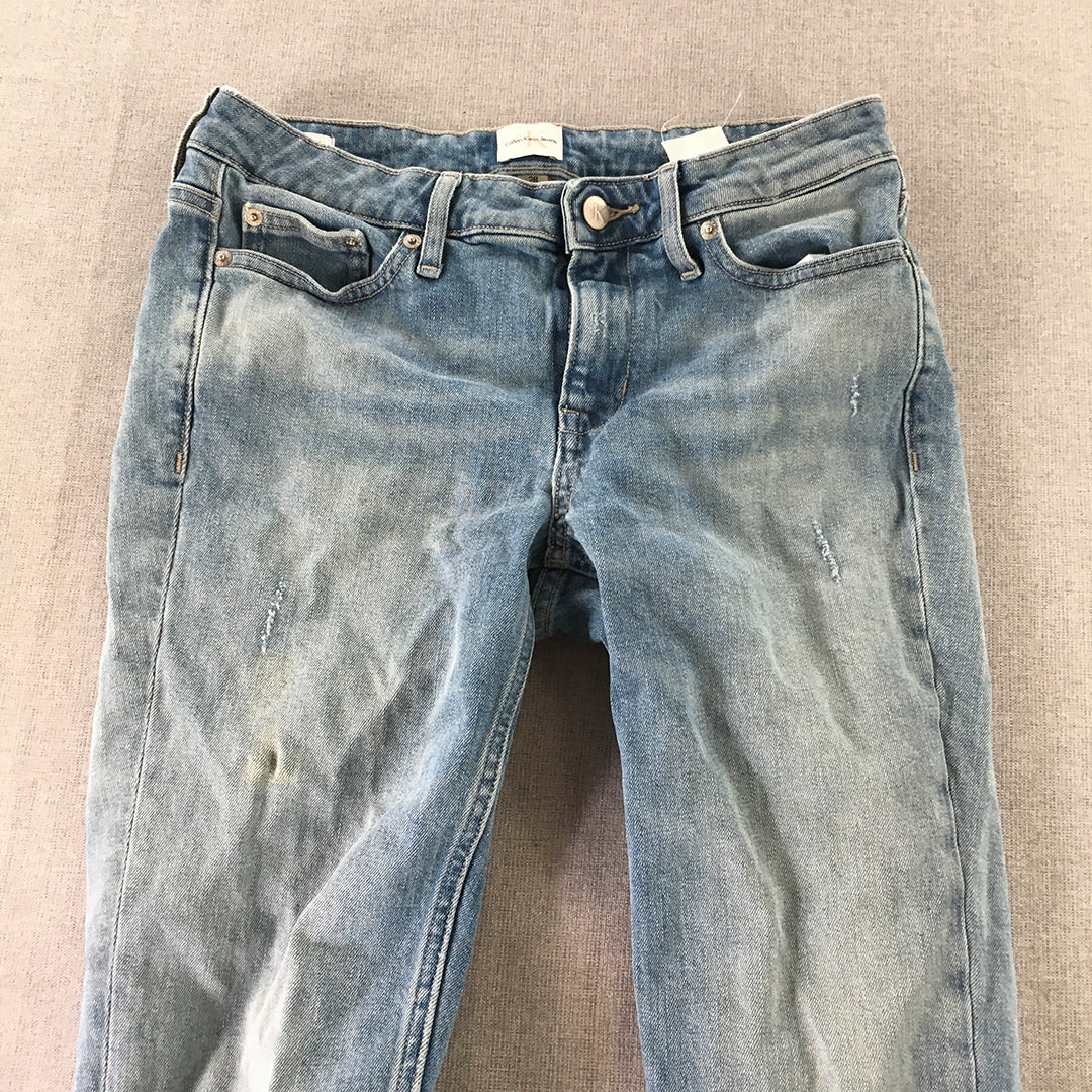 Calvin Klein Womens Jeans Size 28 x 26 Blue Light Wash Skinny Stretch Denim