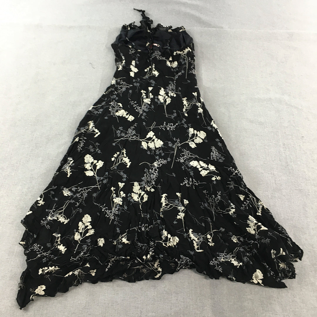 Cape Romance Womens Dress Size XS Black Mini Floral Sleeveless