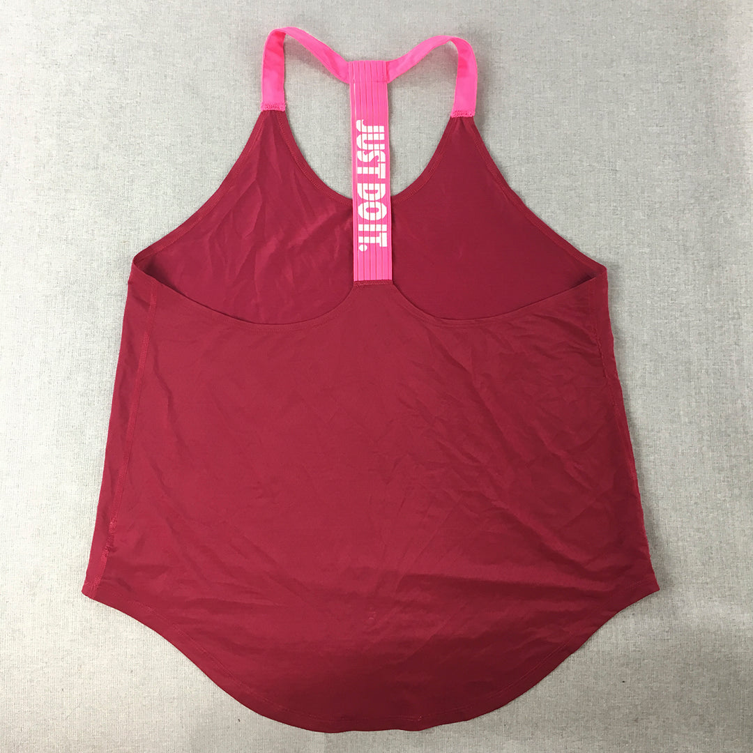 Nike Womens Tank Top Size L Red Pink Sleeveless Singlet Shirt