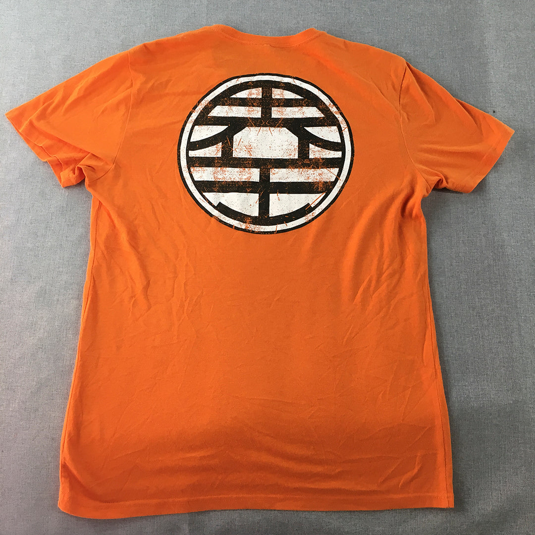 Dragonball Z Mens T-Shirt Size M Orange Short Sleeve Anime Tee