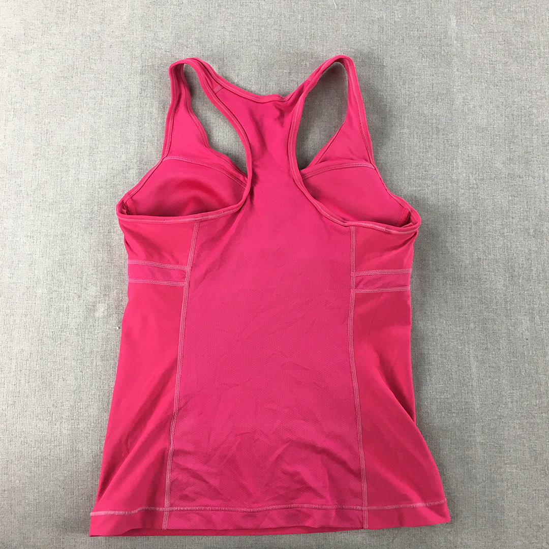 Nike Womens Tank Top Size M Hot Pink Logo Sleeveless Singlet Shirt Dri-Fit