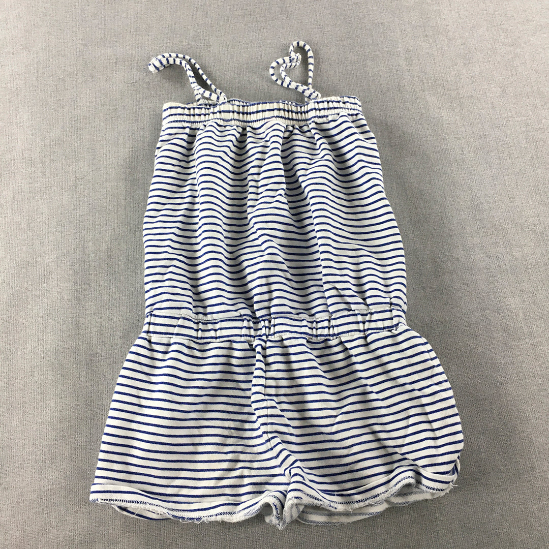 Seafolly Kids Girls Playsuit Size 12 White Blue Striped One-Piece Romper