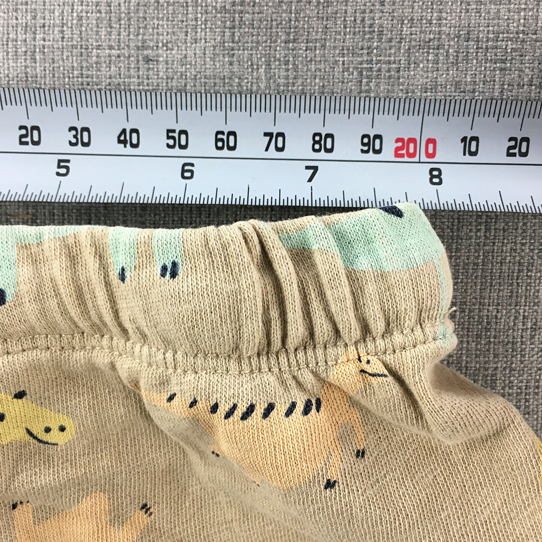 H&M Baby Shorts Size 1 (9 - 12 Months) Brown Dinosaur Elastic Waist