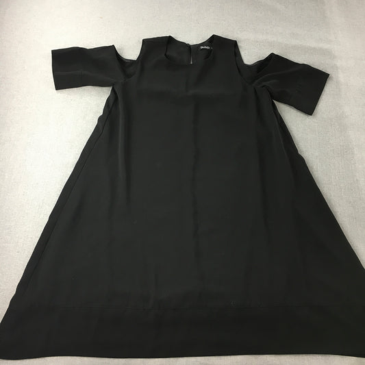 Yu Lin Ge Womens A-Line Dress Size 10 Black Mini Short Sleeve Cold Shoulder