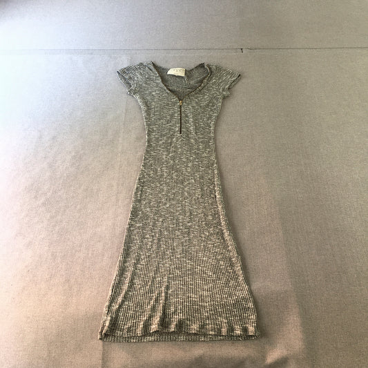 H&H Womens Bodycon Dress Size S Grey Knit Stretch Midi Made In Los Angeles