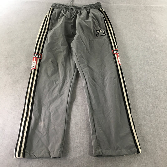 Adidas Mens Tracksuit Pants Size S Grey Trefoil Logo Elastic Waist Jogger