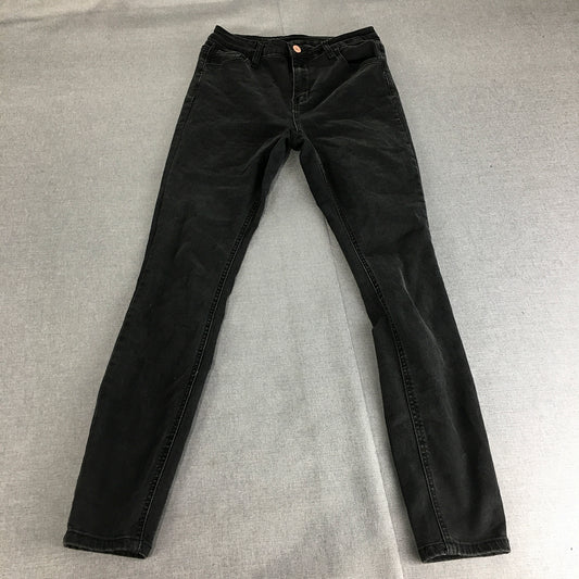 Ally Womens Skinny Jeans Size 12 Black Dark Wash Stretch Denim