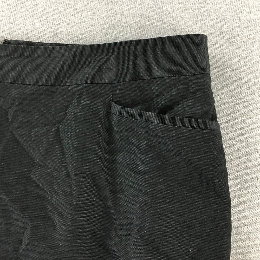 Saba Womens Wool Pencil Skirt Size XL Black Straight