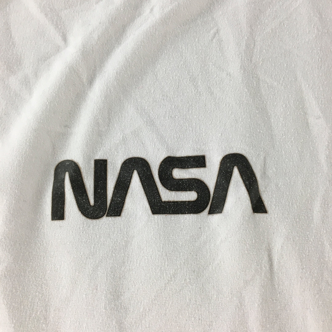 NASA Mens T-Shirt Size L White Logo Short Sleeve Crew Neck Tee