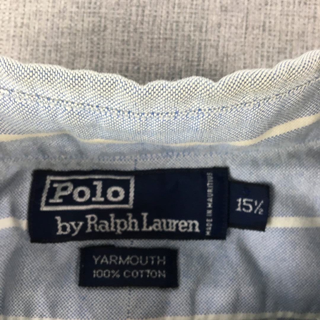 Polo Ralph Lauren 'Yarmouth' Mens Shirt Size L Blue Striped Pony Logo Button-Up