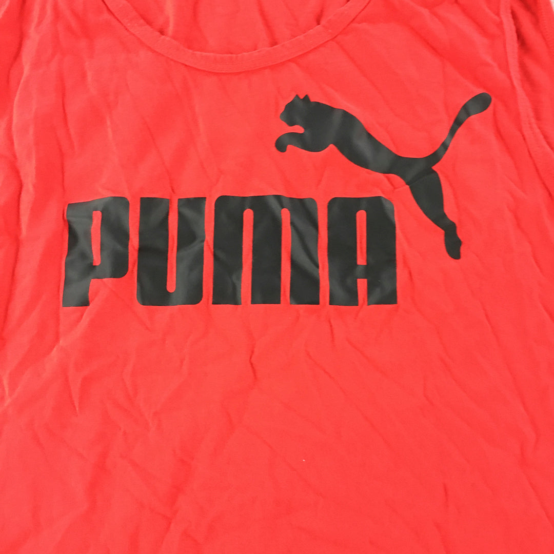 Puma Mens Tank Top Size 2XL Red Logo Sleeveless Shirt